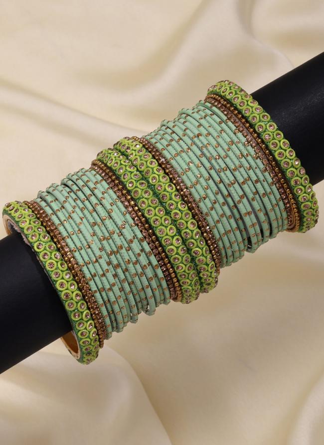   Traditional Wear  Pista Green Color Fashion Bangle Set:-2.6